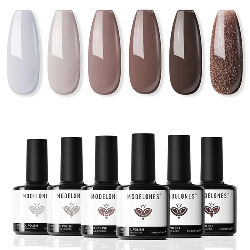 Vista 19 de modelones - Juego de 6 esmaltes en gel con efecto de ojo de gato cristalino, holográfico 9D, brillantina, negro, azul, morado, verde, con imán