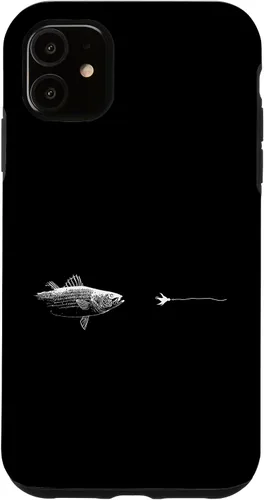 Vista 8 de Graphic Fly Fishing Hook Line - Fish Striped Bass Case for iPhone 16