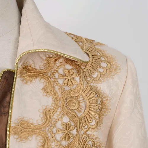 Vista 4 de Chaqueta medieval para hombre, bordado, vintage, gótico, steampunk, esmoquin