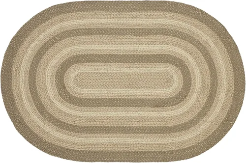 Vista 7 de VHC Brands Alfombra de adoquines, mezcla de yute, medio círculo, gris tostado, blanco, 16.5 x 33 pulgadas