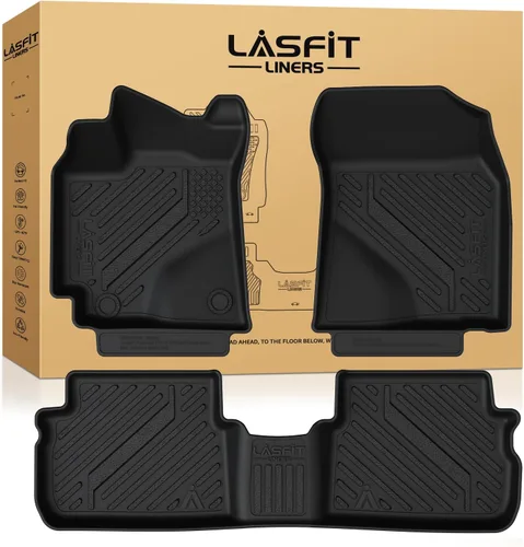 Vista 11 de LASFIT Alfombrillas de suelo para Toyota Tacoma 2024-2026 de doble cabina a gas (solo compatible con manual Tran), forros de suelo de TPE para todo