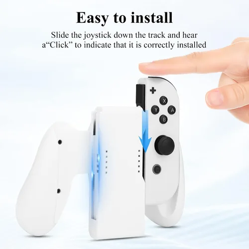 Vista 2 de GLDRAM Joycon Charger Grip for Nintendo Switch & Switch OLED Accessories, Switch Joy Con Controller Charging Grip with LED Indicator, Charging Cable