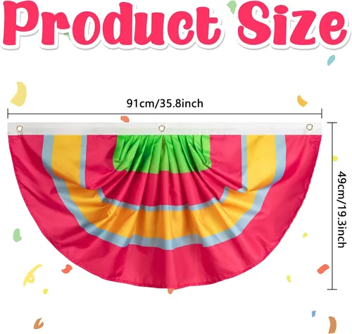 Vista 2 de 8 banderas de banderín de serape para fiesta, 3 x 1.5 pies, bandera de fanáticos del Cinco de Mayo, bandera de fanáticos de fiesta para festivales