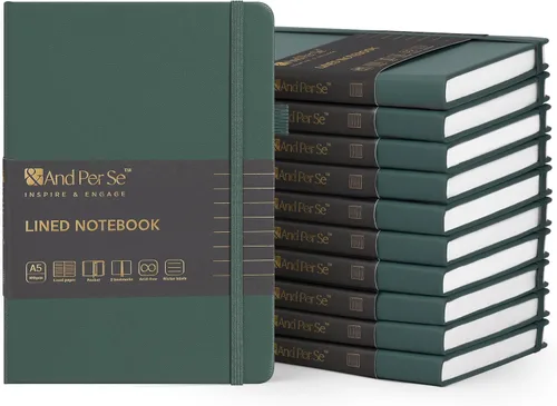 Vista 11 de ⩓ Per Se Cuaderno de Diario con Líneas (3 Paquetes), 160 Páginas Papel Grueso 100GSM, A5 Tapa Dura Cuadernos con Rayas Universitarias para Escribir