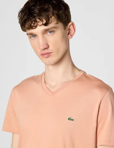 Vista 4 de Lacoste TH6710 - Camiseta de manga corta con cuello en V para hombre Marrón