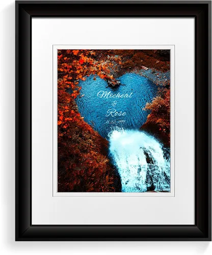 Vista 190 de A&T ARTWORK Love on Beach - Impresión fotográfica personalizada, incluye nombres y la fecha, regalo único para el aniversario de boda. Alfombrillas