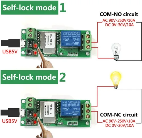 Vista 8 de USB5V 1Channel WiFi Smart Home Módulo de control remoto para iOS/Android