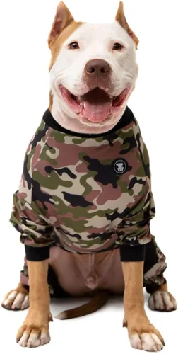 Vista 14 de Pittie Clothing Pijamas para Perro Pit Bull – Mameluco para Perro de Cobertura Completa, Ropa de Pijama Suave para Razas Medianas, Grandes, XL y XXL
