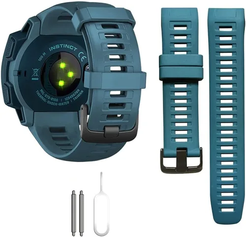 Vista 9 de Threeeggs Correa de repuesto compatible con Garmin Instinct Bands, correa de silicona suave compatible con Garmin Instinct 2, solar, táctica, Rojo