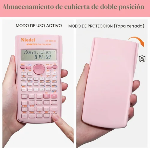 Vista 5 de Calculadora científica, Calculadora de dos líneas linda, Calculadora de matemáticas con función para estudiantes de álgebra y geometría, Calculadora