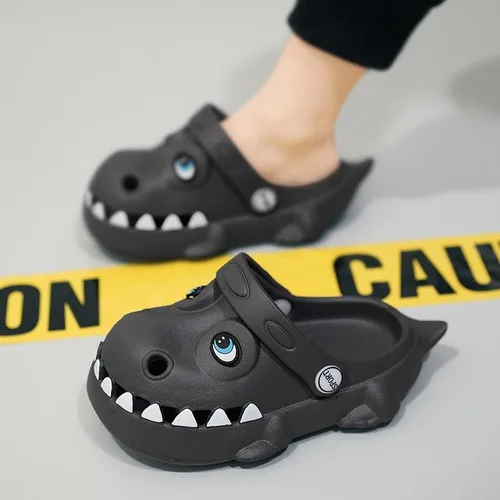 Vista 5 de KAQ Zuecos de jardín para niños y niñas, lindas sandalias de dinosaurio en forma de nube, antideslizantes, cómodas, zapatos de agua de verano