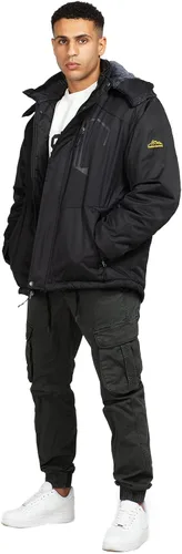 Vista 6 de CorBuyit Chaqueta de esquí con capucha para hombre, abrigo impermeable de invierno para nieve