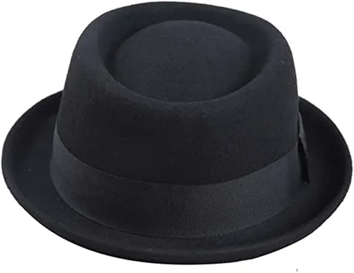 Vista 5 de Sombrero de pastel de cerdo Breaking Bad Sombreros de porkpie Sombreros de fieltro de lana Heisenberg Sombrero para hombre Sombreros de ala Fedora