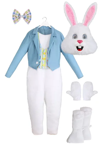 Vista 11 de Disfraz de conejito de Pascua deluxe para adulto Multicolor