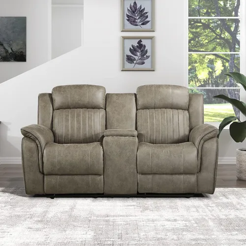 Vista 10 de Lexicon Juego de 2 piezas para sala de estar reclinable, asientos de cine en casa, sofás tapizados de microfibra pulida manual, sofá de caravana