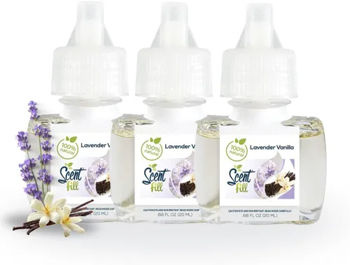 Vista 13 de Scent Fill Ambientador 100% natural de cereza y almendra con enchufe, recambios de aceite perfumado, 3 recambios