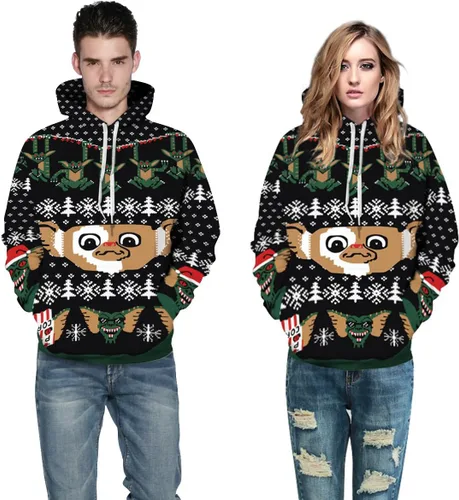 Vista 5 de Grace's Secret - Sudadera fea de Navidad estampados 3D unisex con capucha y bolsillo canguro