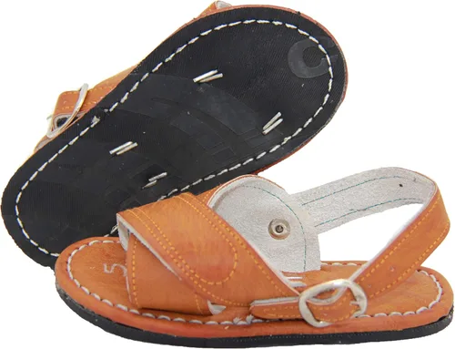 Vista 2 de Sandalias mexicanas Huarache para niños, sandalias de piel mexicana auténtica para niños pequeños