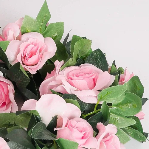 Vista 3 de LESING Guirnalda de rosas artificiales, 4 unidades (28.8 pies), guirnalda de flores de seda falsa con plantas verdes, guirnaldas de flores colgantes