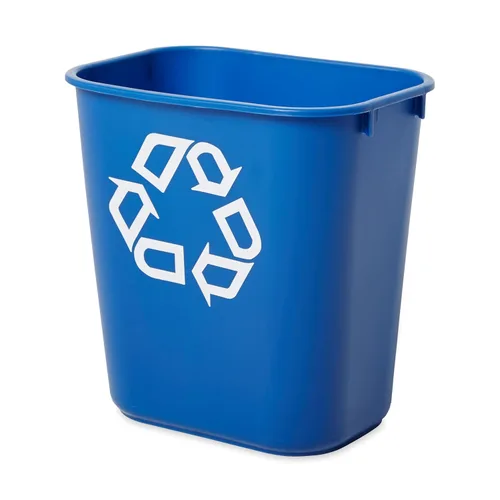 Vista 26 de Rubbermaid Commercial Products - Basurero de escritorio de resina plástica Azul