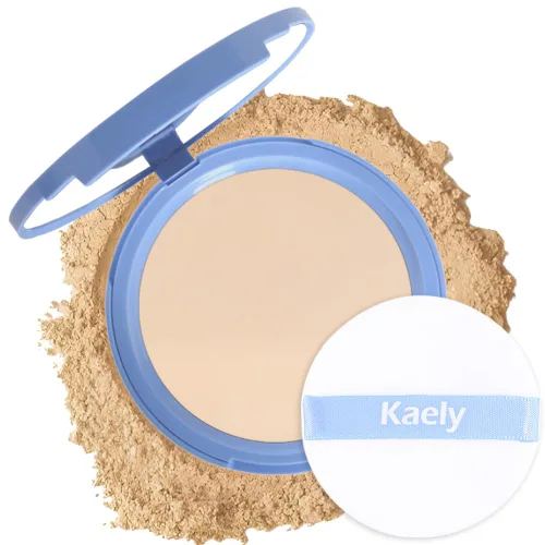 Vista 9 de Polvos compactos de control de aceite para el rostro de Kaely, polvo compacto mate de perfección, maquillaje de acabado duradero a prueba de agua