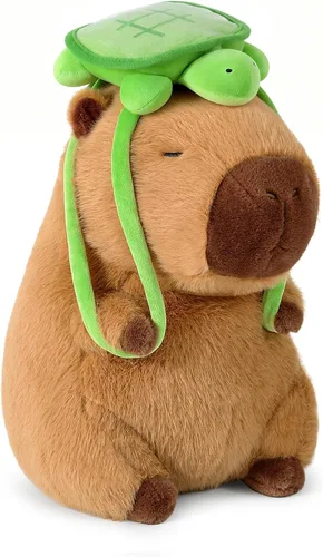 Vista 12 de Ditucu Lindo Peluche de Capibara con Sombrero de Cumpleaños Feliz y Lazo, Animal de Peluche Suave, Juguetes de Peluche para Niños, Decoración