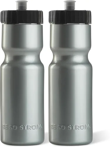 Vista 10 de Botellas de agua deportivas 50 Strong – Botellas de plástico reutilizables de 22 oz libres de BPA con tapa de tracción – Fabricadas en EE. UU.