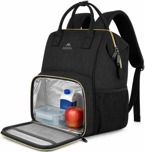 Vista 10 de MATEIN Insulated Lunch Backpack for Women, 15.6 Inch Laptop Backpack, Grey Gris