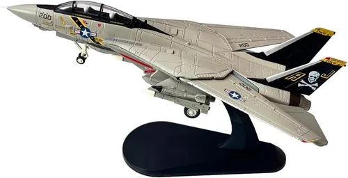 Vista 5 de Grumman F-14 F-14A F-14B F-14D Tomcat Fighter Aviones de combate de metal militar fundido a presión modelo de avión de metal (F-14A)