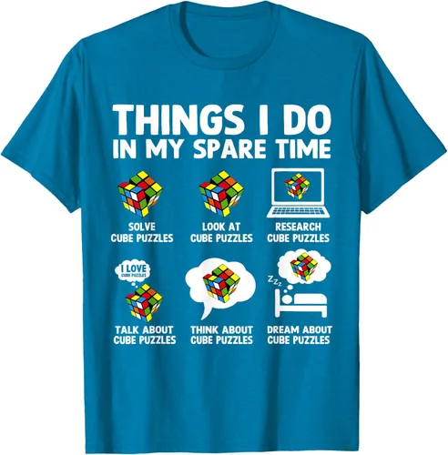 Vista 9 de Things I Do in My Spare Time Cube Puzzle Speed Cubing Camiseta