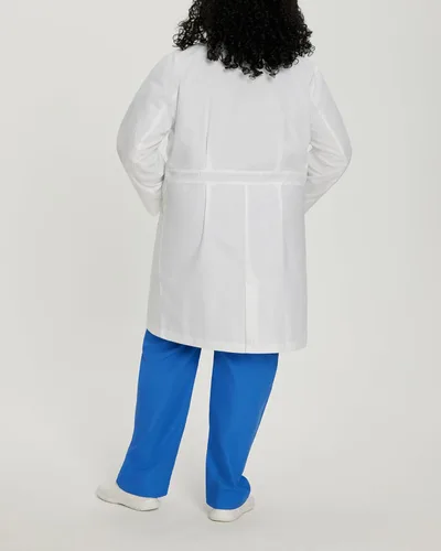 Vista 3 de Landau Abrigo de laboratorio de longitud completa con 5 bolsillos y 3 botones para mujer 3165, Blanco