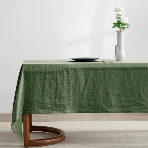 Vista 18 de EVERLY 100% Pure Linen Rectangle Tablecloths 60x84Inches for Dining,Buffet Parties,Picnic,Events,Weddings and Restaurants,Decorative Black