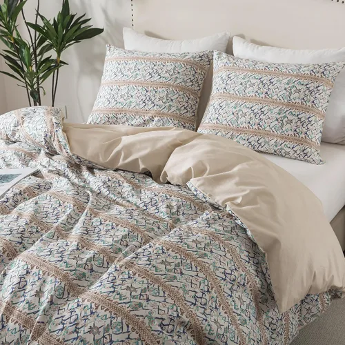 Vista 89 de HoneiLife Juegos de Fundas de Edredón Twin - Funda de Edredón Floral 100% Algodón, Juego de Ropa de Cama Transpirable de 2 Piezas con Cierre