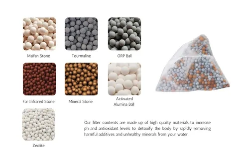 Vista 3 de Bolsas de filtro de agua alcalinas de pH rápido, sistema de filtro de agua portátil, infusor purificador para tu botella de agua, jarra, contenedor