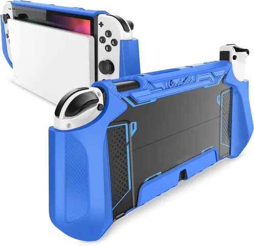 Vista 13 de Mumba Funda acoplable para Nintendo Switch OLED 2021, Blade Series TPU Grip Funda protectora Accesorios compatibles con controlador Joy-Con de 7