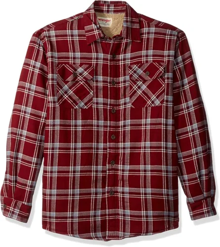Vista 23 de Wrangler Authentics Men's Long Sleeve Sherpa Lined Shirt Jacket Índigo