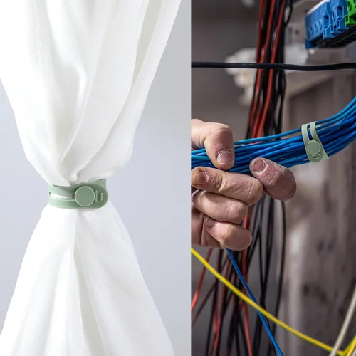 Vista 6 de 42 bridas de silicona reutilizables para cables, multiusos, organizador de cables elásticos multiusos para cables y cables de carga para oficina