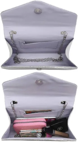 Vista 5 de Dasein Bolso de noche para mujer, embragues de fiesta, bolsos de boda, cóctel, baile de graduación, bolsos con purpurina esmerilada