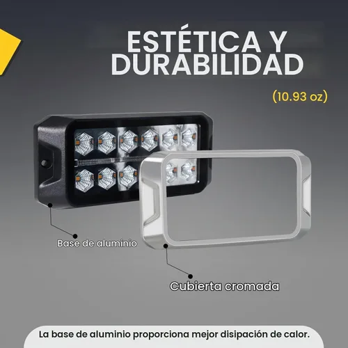 Vista 5 de Agrieyes Luces estroboscópicas ámbar 2 en 1, con luz de posición roja, luces intermitentes de base de aluminio para vehículos de rescate, luces LED