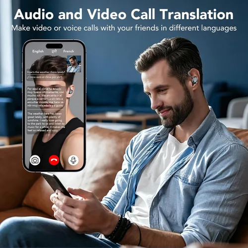 Vista 8 de Auriculares de traducción AI en tiempo real, traductor de 134 idiomas Oro rosado