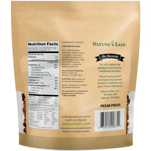 Vista 2 de Nature's Eats, Trozos de Pacana, 16 oz