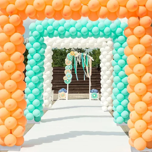 Vista 5 de Gueevin 4 soportes para arco de globos, bolsa de agua pesada para soporte de columna y kit de arco, soporte de globo para fiesta, boda, graduación