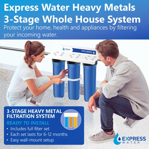 Vista 2 de Sistema de filtro de agua para toda la casa Metales pesados Purificador de agua de 3 etapas para toda la casa, de primera calidad, filtro