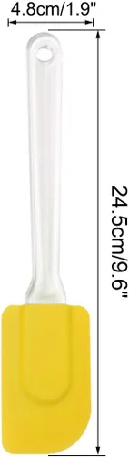 Vista 2 de uxcell Espátula de silicona flexible, resistente al calor, antiarañazos, antiadherente, raspador para cocinar, hornear, amarillo