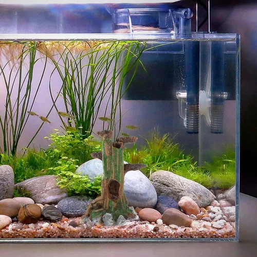Vista 3 de Tronco de árbol artificial, acuario, tocón de resina, decoración de pecera, árbol de musgo simulado, adorno de paisaje para el hogar y terrario
