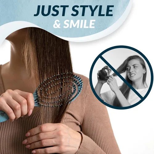 Vista 4 de marQus Cepillo de jabalí desenredante para mujeres y hombres, exclusivo cerdas y cuerpo de flexión ultrasuaves - Se desliza a través de los enredos