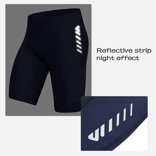 Vista 5 de Wulibike Pantalones cortos de bicicleta acolchados para hombre, pantalones cortos de bicicleta para hombre, acolchados de gel con bolsillos