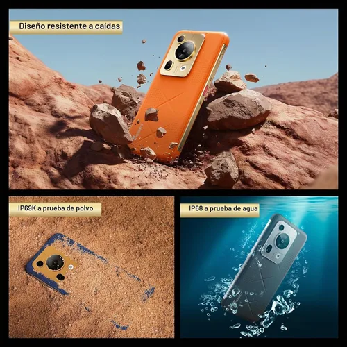 Vista 7 de FOSSIBOT F112 Pro 5G Smartphone resistente desbloqueado, 24GB+256GB/1TB Android 14 Teléfono resistente, teléfono celular con batería de 7150mAh
