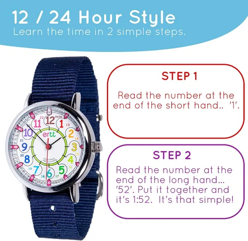 Vista 3 de EasyRead Time Teacher - Teaching Watch For Kids - Boys & Girls Analog Watch - Kids Learning Watch - Learn to Tell The Time Wrist Watch For Kids - 2