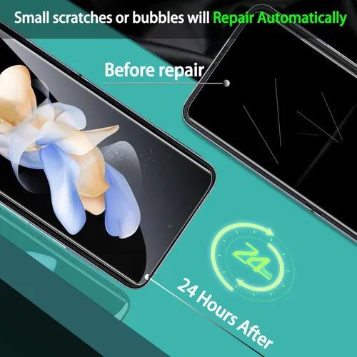 Vista 3 de IMBZBK Protector de pantalla 9 en 1 para Samsung Galaxy Z Flip 4 5G, película flexible de pantalla interior + protector de pantalla trasera